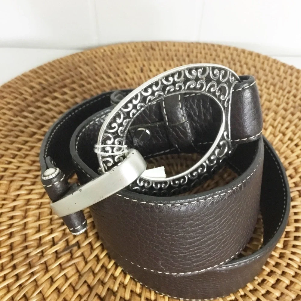Brighton Brown Silver Oval Front With Silver Hardware New Size L display picture 1